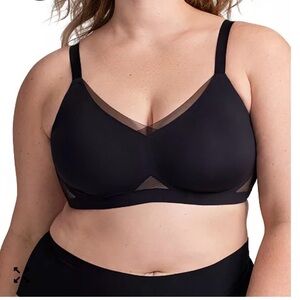 Honeylove LiftWear CrossOver Bra Black NWT Wire-Free Support 1X 40 C/D